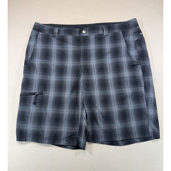 Columbia Omni-Wick Plaid Golf Hiking Shorts Gray 42W 12” Inseam - Picture 1 of 8